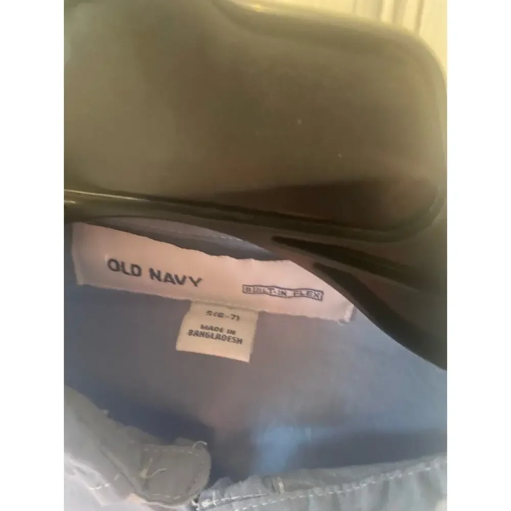 Old Navy Blue Button Down Oxford L/Sleeve Boys Shirt, Size Small (6-7), B59, $12